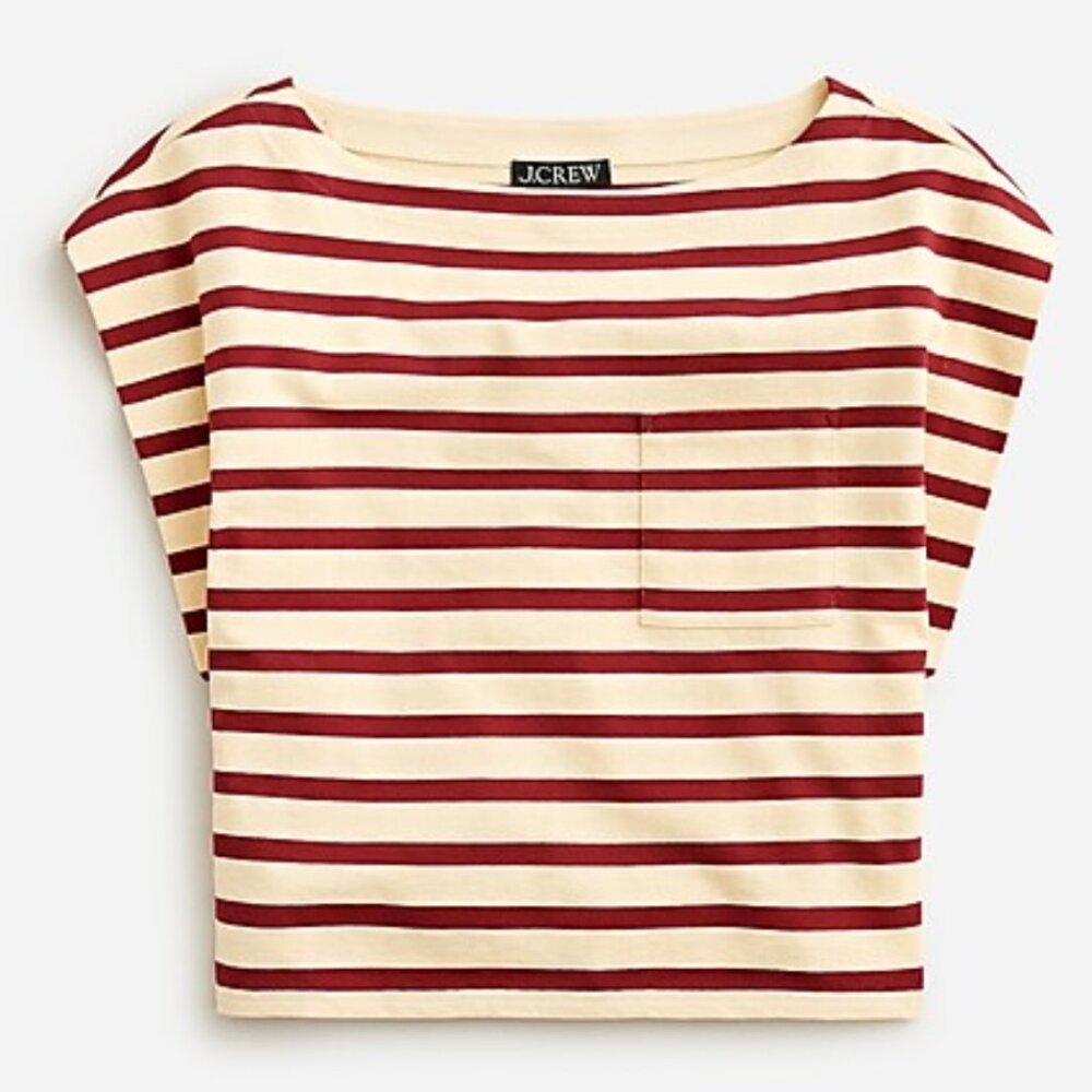 J. Crew Boatneck muscle T-shirt in stripe mariner cotton Size L